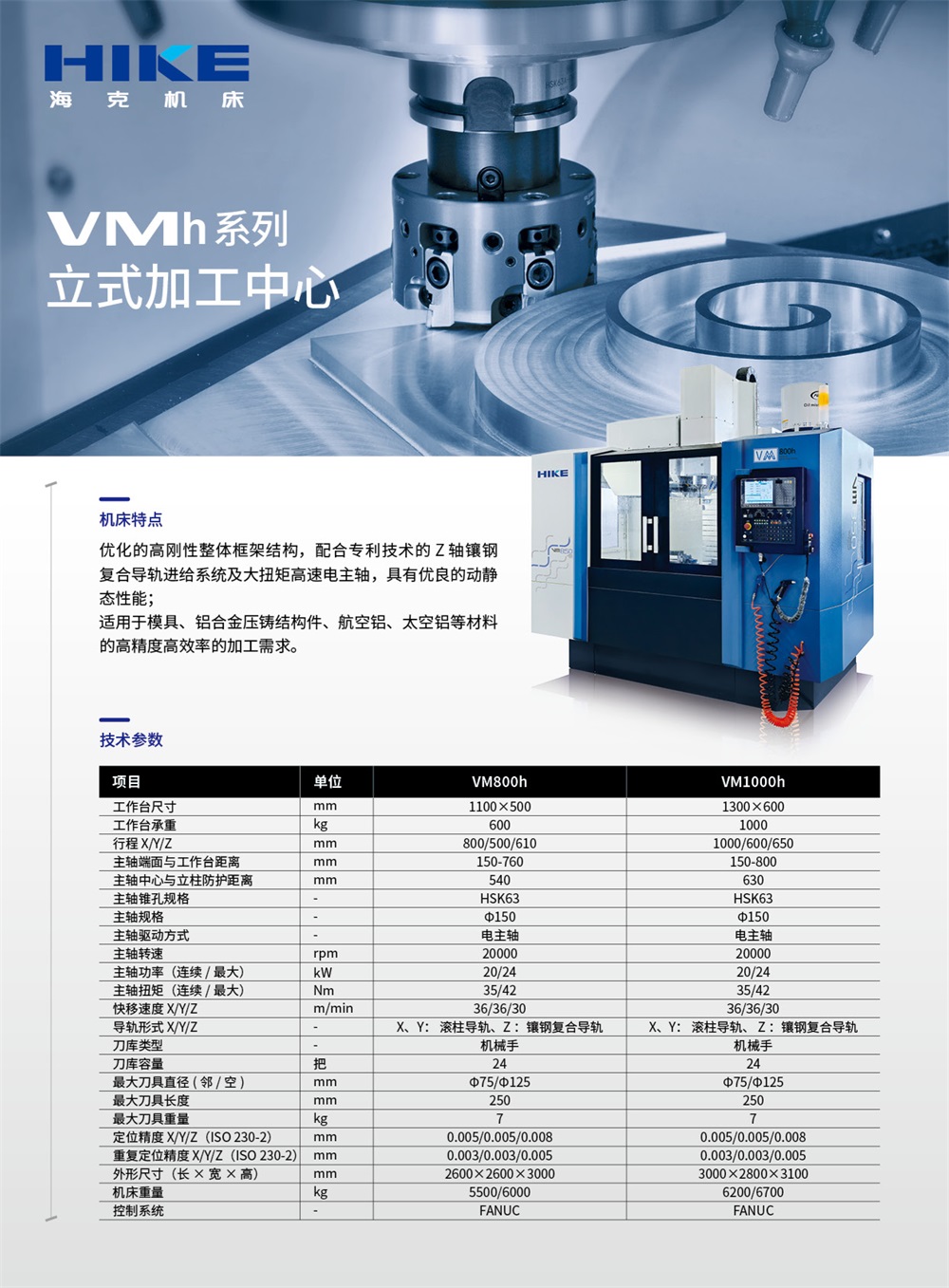 VMh系列立式加工中心